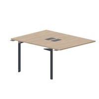 Ray RY2TPL128 OWAN (Светлый дуб/Антрацит) Приставной стол на 2 рабочих места, 2 металлических аутлета