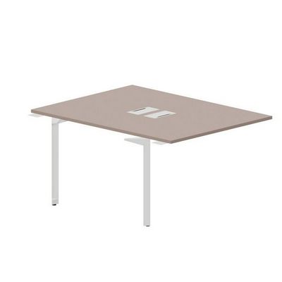 Ray RY2TPL128 TRBL (Тортора/Белый) Приставной стол на 2 рабочих места, 2 металлических аутлета