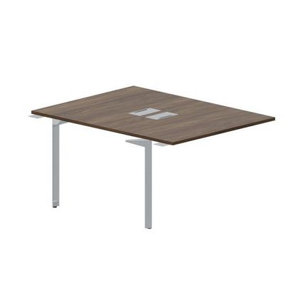 Ray RY2TPL128 WNTI (Орех/Титан) Приставной стол на 2 рабочих места, 2 металлических аутлета