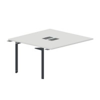 Ray RY2TPL147 BLAN (Белый/Антрацит) Приставной стол на 2 рабочих места, 2 металлических аутлета