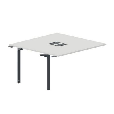 Ray RY2TPL147 BLAN (Белый/Антрацит) Приставной стол на 2 рабочих места, 2 металлических аутлета