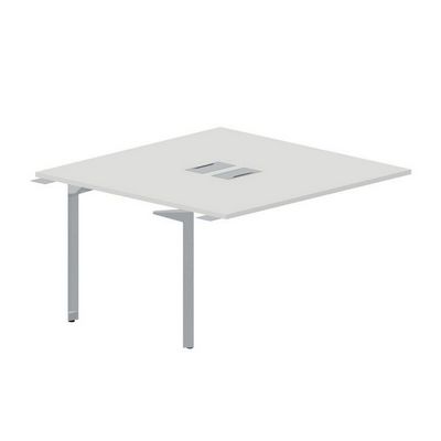 Ray RY2TPL147 BLTI (Белый/Титан) Приставной стол на 2 рабочих места, 2 металлических аутлета