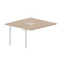 Ray RY2TPL147 OWBL (Светлый дуб/Белый) Приставной стол на 2 рабочих места, 2 металлических аутлета