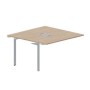 Ray RY2TPL147 OWTI (Светлый дуб/Титан) Приставной стол на 2 рабочих места, 2 металлических аутлета