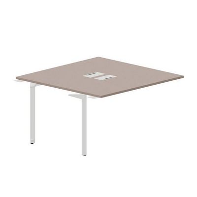 Ray RY2TPL147 TRBL (Тортора/Белый) Приставной стол на 2 рабочих места, 2 металлических аутлета