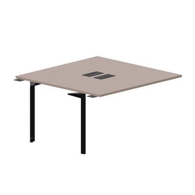 Ray RY2TPL147 TRNR (Тортора/Черный) Приставной стол на 2 рабочих места, 2 металлических аутлета