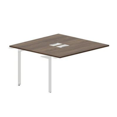 Ray RY2TPL147 WNBL (Орех/Белый) Приставной стол на 2 рабочих места, 2 металлических аутлета