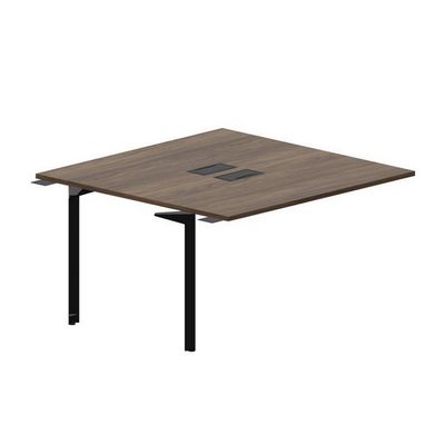 Ray RY2TPL147 WNNR (Орех/Черный) Приставной стол на 2 рабочих места, 2 металлических аутлета