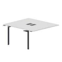 Ray RY2TPL148 BLAN (Белый/Антрацит) Приставной стол на 2 рабочих места, 2 металлических аутлета