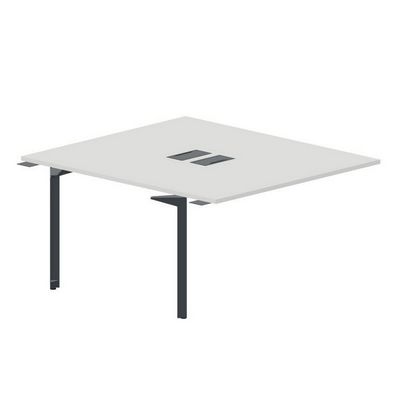 Ray RY2TPL148 BLAN (Белый/Антрацит) Приставной стол на 2 рабочих места, 2 металлических аутлета