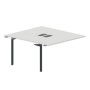 Ray RY2TPL148 BLAN (Белый/Антрацит) Приставной стол на 2 рабочих места, 2 металлических аутлета