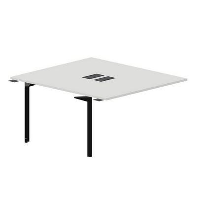 Ray RY2TPL148 BLNR (Белый/Черный) Приставной стол на 2 рабочих места, 2 металлических аутлета