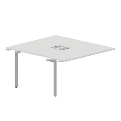 Ray RY2TPL148 BLTI (Белый/Титан) Приставной стол на 2 рабочих места, 2 металлических аутлета