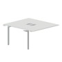Ray RY2TPL148 BLTI (Белый/Титан) Приставной стол на 2 рабочих места, 2 металлических аутлета