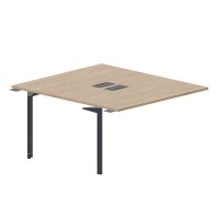 Ray RY2TPL148 OWAN (Светлый дуб/Антрацит) Приставной стол на 2 рабочих места, 2 металлических аутлета