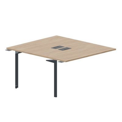 Ray RY2TPL148 OWAN (Светлый дуб/Антрацит) Приставной стол на 2 рабочих места, 2 металлических аутлета