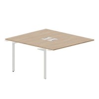 Ray RY2TPL148 OWBL (Светлый дуб/Белый) Приставной стол на 2 рабочих места, 2 металлических аутлета