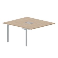 Ray RY2TPL148 OWTI (Светлый дуб/Титан) Приставной стол на 2 рабочих места, 2 металлических аутлета