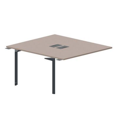 Ray RY2TPL148 TRAN (Тортора/Антрацит) Приставной стол на 2 рабочих места, 2 металлических аутлета