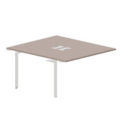 Ray RY2TPL148 TRBL (Тортора/Белый) Приставной стол на 2 рабочих места, 2 металлических аутлета