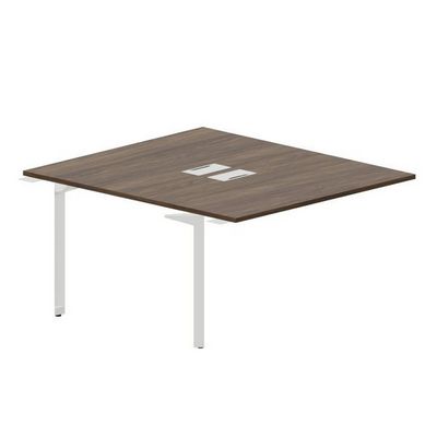 Ray RY2TPL148 WNBL (Орех/Белый) Приставной стол на 2 рабочих места, 2 металлических аутлета