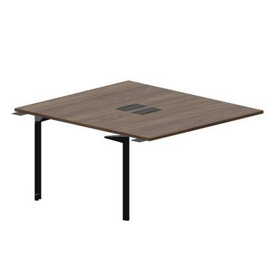 Ray RY2TPL148 WNNR (Орех/Черный) Приставной стол на 2 рабочих места, 2 металлических аутлета