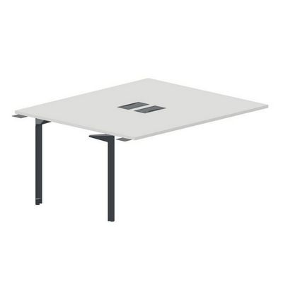 Ray RY2TPL167 BLAN (Белый/Антрацит) Приставной стол на 2 рабочих места, 2 металлических аутлета