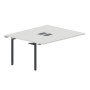 Ray RY2TPL167 BLAN (Белый/Антрацит) Приставной стол на 2 рабочих места, 2 металлических аутлета