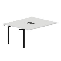 Ray RY2TPL167 BLNR (Белый/Черный) Приставной стол на 2 рабочих места, 2 металлических аутлета