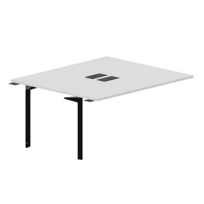 Ray RY2TPL167 BLNR (Белый/Черный) Приставной стол на 2 рабочих места, 2 металлических аутлета