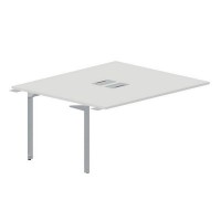 Ray RY2TPL167 BLTI (Белый/Титан) Приставной стол на 2 рабочих места, 2 металлических аутлета