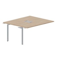 Ray RY2TPL167 OWTI (Светлый дуб/Титан) Приставной стол на 2 рабочих места, 2 металлических аутлета