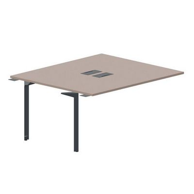 Ray RY2TPL167 TRAN (Тортора/Антрацит) Приставной стол на 2 рабочих места, 2 металлических аутлета