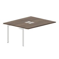 Ray RY2TPL167 WNBL (Орех/Белый) Приставной стол на 2 рабочих места, 2 металлических аутлета