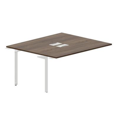 Ray RY2TPL167 WNBL (Орех/Белый) Приставной стол на 2 рабочих места, 2 металлических аутлета