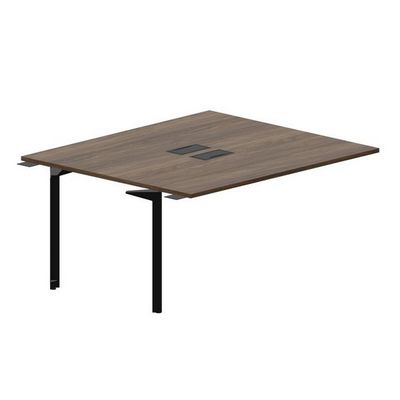 Ray RY2TPL167 WNNR (Орех/Черный) Приставной стол на 2 рабочих места, 2 металлических аутлета