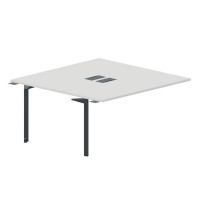 Ray RY2TPL168 BLAN (Белый/Антрацит) Приставной стол на 2 рабочих места, 2 металлических аутлета