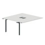 Ray RY2TPL168 BLAN (Белый/Антрацит) Приставной стол на 2 рабочих места, 2 металлических аутлета