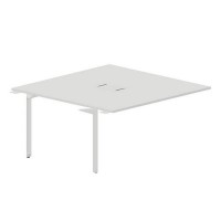 Ray RY2TPL168 BLBL (Белый/Белый) Приставной стол на 2 рабочих места, 2 металлических аутлета