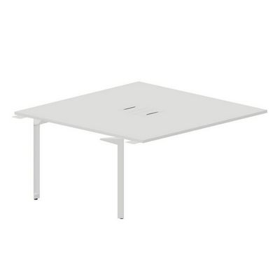 Ray RY2TPL168 BLBL (Белый/Белый) Приставной стол на 2 рабочих места, 2 металлических аутлета