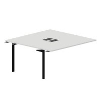 Ray RY2TPL168 BLNR (Белый/Черный) Приставной стол на 2 рабочих места, 2 металлических аутлета