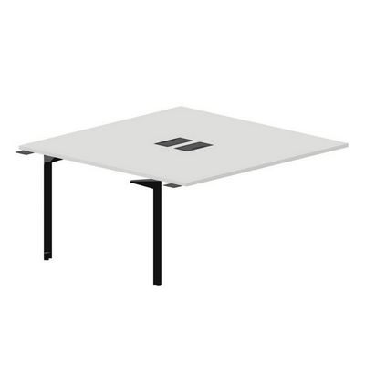 Ray RY2TPL168 BLNR (Белый/Черный) Приставной стол на 2 рабочих места, 2 металлических аутлета