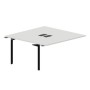 Ray RY2TPL168 BLNR (Белый/Черный) Приставной стол на 2 рабочих места, 2 металлических аутлета