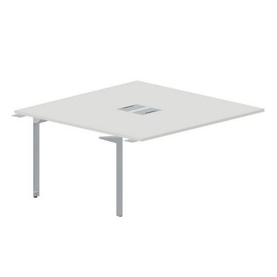 Ray RY2TPL168 BLTI (Белый/Титан) Приставной стол на 2 рабочих места, 2 металлических аутлета