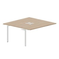 Ray RY2TPL168 OWBL (Светлый дуб/Белый) Приставной стол на 2 рабочих места, 2 металлических аутлета