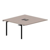 Ray RY2TPL168 TRNR (Тортора/Черный) Приставной стол на 2 рабочих места, 2 металлических аутлета