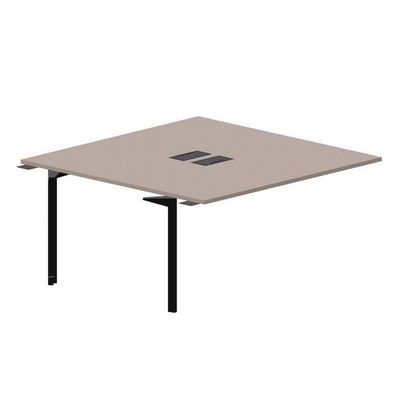 Ray RY2TPL168 TRNR (Тортора/Черный) Приставной стол на 2 рабочих места, 2 металлических аутлета