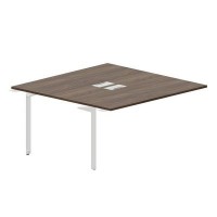 Ray RY2TPL168 WNBL (Орех/Белый) Приставной стол на 2 рабочих места, 2 металлических аутлета