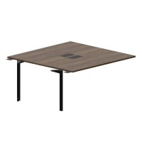 Ray RY2TPL168 WNNR (Орех/Черный) Приставной стол на 2 рабочих места, 2 металлических аутлета