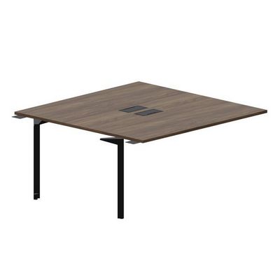 Ray RY2TPL168 WNNR (Орех/Черный) Приставной стол на 2 рабочих места, 2 металлических аутлета